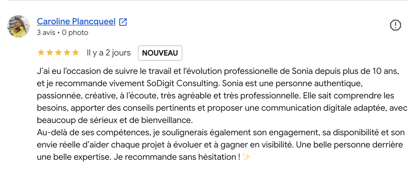 Recommandation professionnelle pour SoDigit Consulting